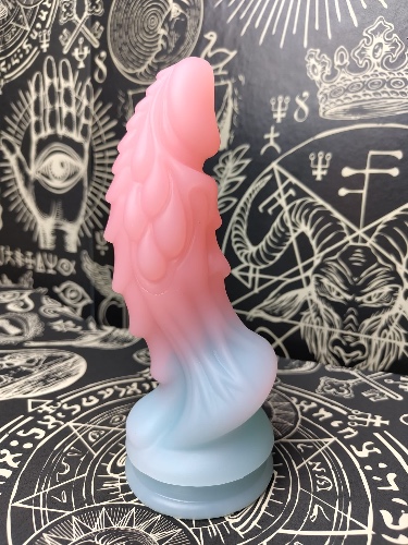 BDSM Fantasy Dragon Monster Dildo Medium - Pastel Pink and Blue