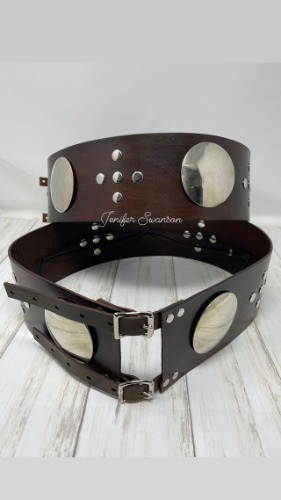 4" Wide Dark Brown Concho Belt