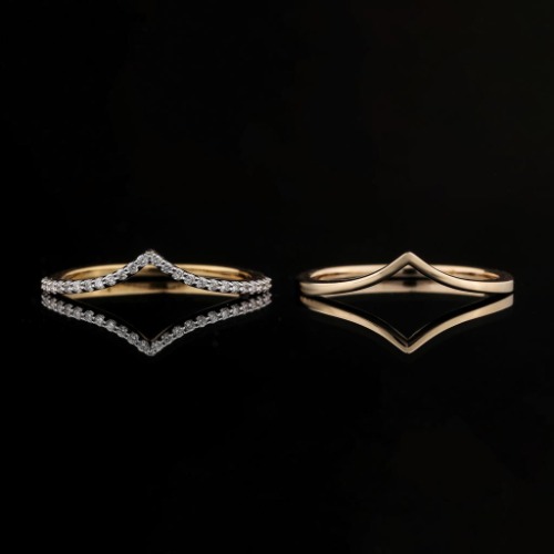 Quinn Wishbone Ring Pair - Gold 14k / 8