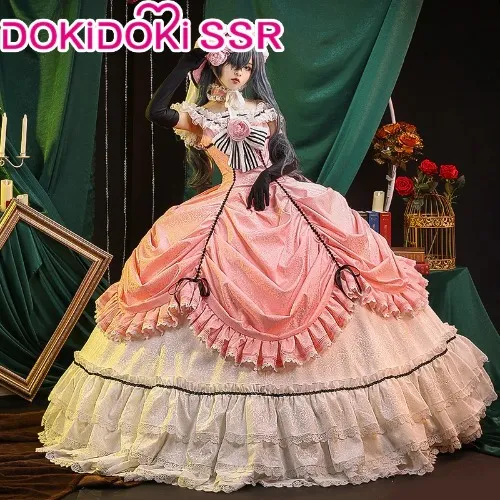 【Partially Ready For Ship】DokiDoki-SSR Anime  Black Butler Kuroshitsuji Ciel Phantomhive Lady Halloween Costume | Advanced Long Version-XL-Ready For Ship