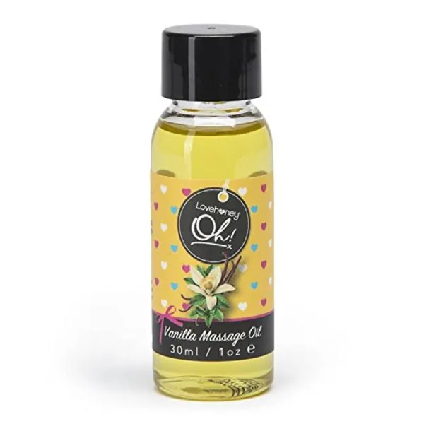 Lovehoney Oh! Kissable Vanilla Massage Oil - Infused with Essential Oils - Fast Acting Body Massage Oil - Vegetarian Friendly Massage Oil for Couples - 30ml