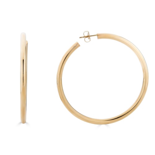 50mm Hoop Earrings - 14K White Gold / 2mm
