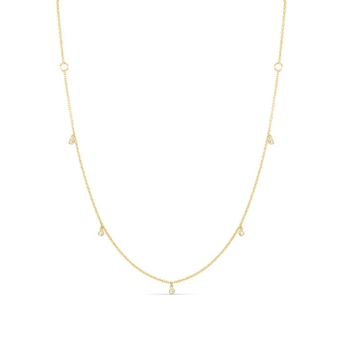Hanging Diamond Necklace - 14K Yellow Gold