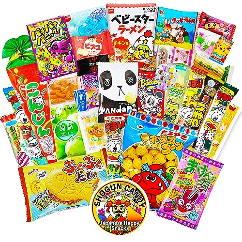 SHOGUN CANDY a 32 piece collection of assorted Japanese snacks and candy gift for Japanese sweets box