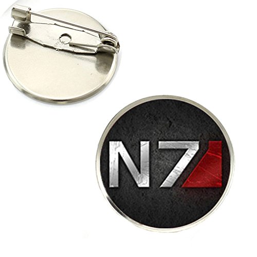 Patch Nation N7 Mass Effect Cosplay Metal Pin Badge - N7 Black
