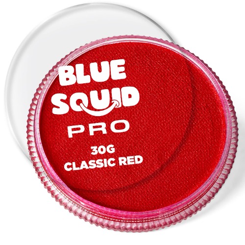Blue Squid PRO Face Paint - Classic Red (30gm), Professional Water Based Single Cake, Face & Body Makeup Supplies for Adults, Kids & SFX