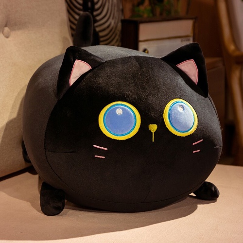 Squishy Cat Chunky Plushies (3 Colors, 3 Sizes) - 13" / 35cm / Black