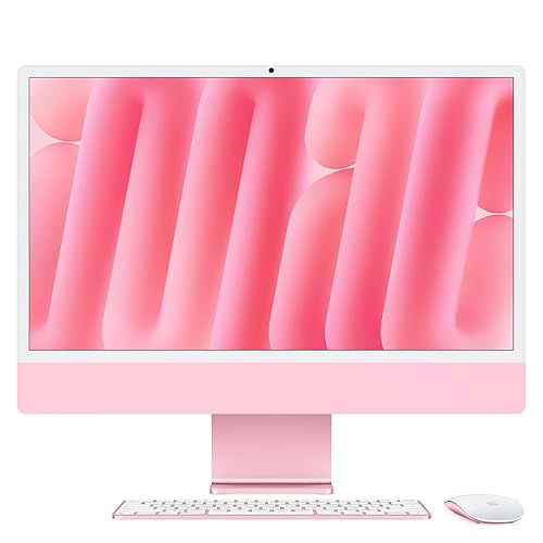 Apple iMac All-in-One Desktop Computer with M4 chip with 10-core CPU and 10-core GPU: Built for Apple Intelligence, 24-inch Retina Display, 24GB Unified Memory, 512GB SSD storage; Pink - Pink - 512GB SSD - Standard glass - 24GB RAM