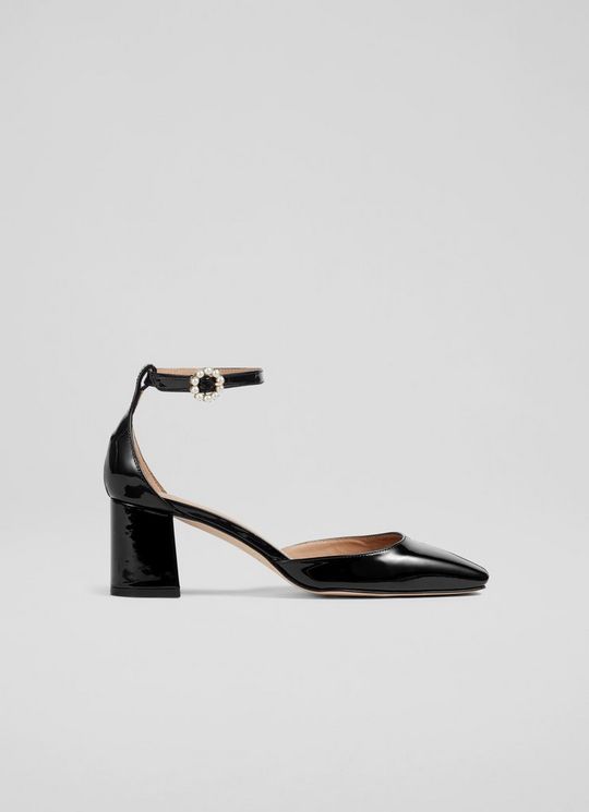 Darling Black Patent Leather D'orsay Courts