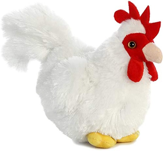 Aurora® Adorable Mini Flopsie™ Chicken Stuffed Animal - Playful Ease - Timeless Companions - White 8 Inches - Chicken