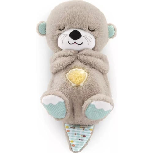 Fisher-Price Baby Toy Soothe 'n Snuggle Otter Portable Plush Sound Machine with Music Lights & Breathing Motion for Newborns 0+ Months - Otter Soother