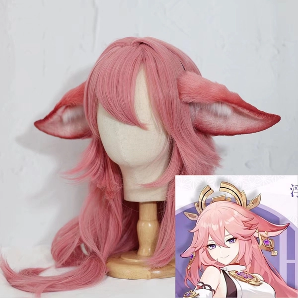 6 "CUSTOM Cartoon Role Ears Headband, Faxu Fur Animal Ears, Fox Ears, Pink Fur Ears Cosplay, Lolita Headware, Animne Ears Cosplay