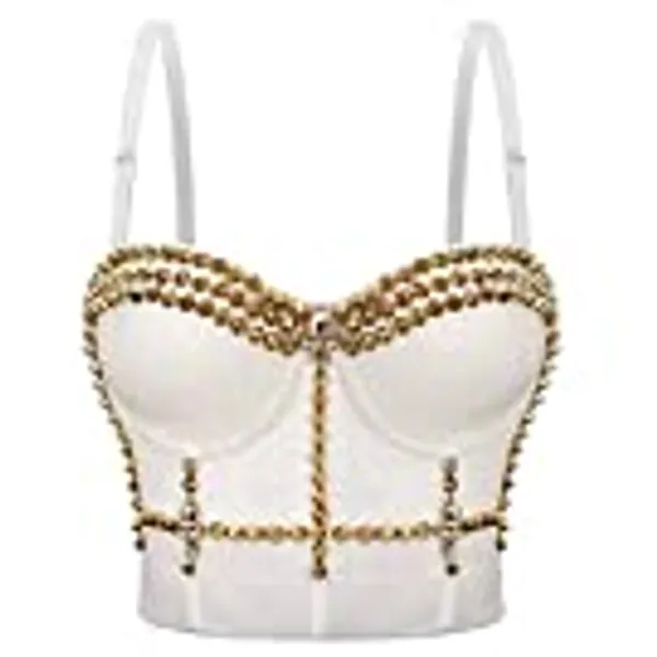 CORZZET Women's Gothic Corset Bra Push up Bustier Lingerie Bras Clubwear