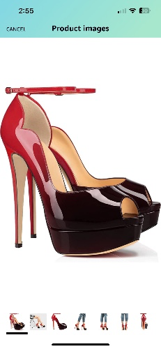 Red-black Peep Toe Platforms