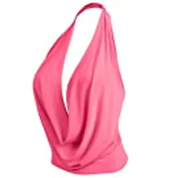 J. LOVNY Womens Womens Lightweight Low Cut Halter Top S-3XL