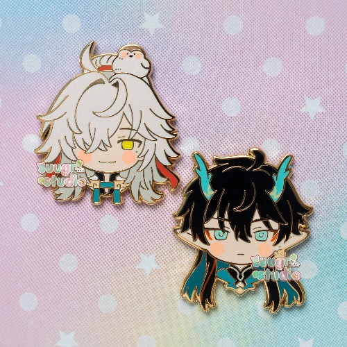 HSR Jing Yuan and Dan Heng Imbibitor Lunae(DHIL) Honkai Star Rail Hard Enamel Pin - Set of Both / [A Grade] / Locking Clasps