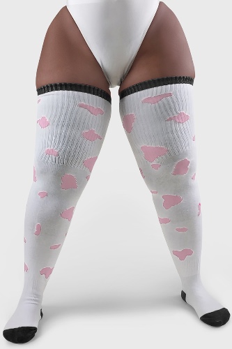 Thunda Tūbbies - Cow Print (White w/Pink Spots)
