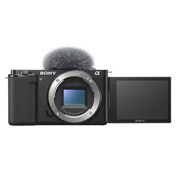 Sony Alpha ZV-E10 - APS-C Interchangeable Lens Mirrorless Vlog Camera - Black - Black - Base - w/ Mic ECM-S1