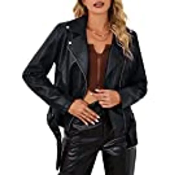 Bellivera women's faux sales leather short jacket