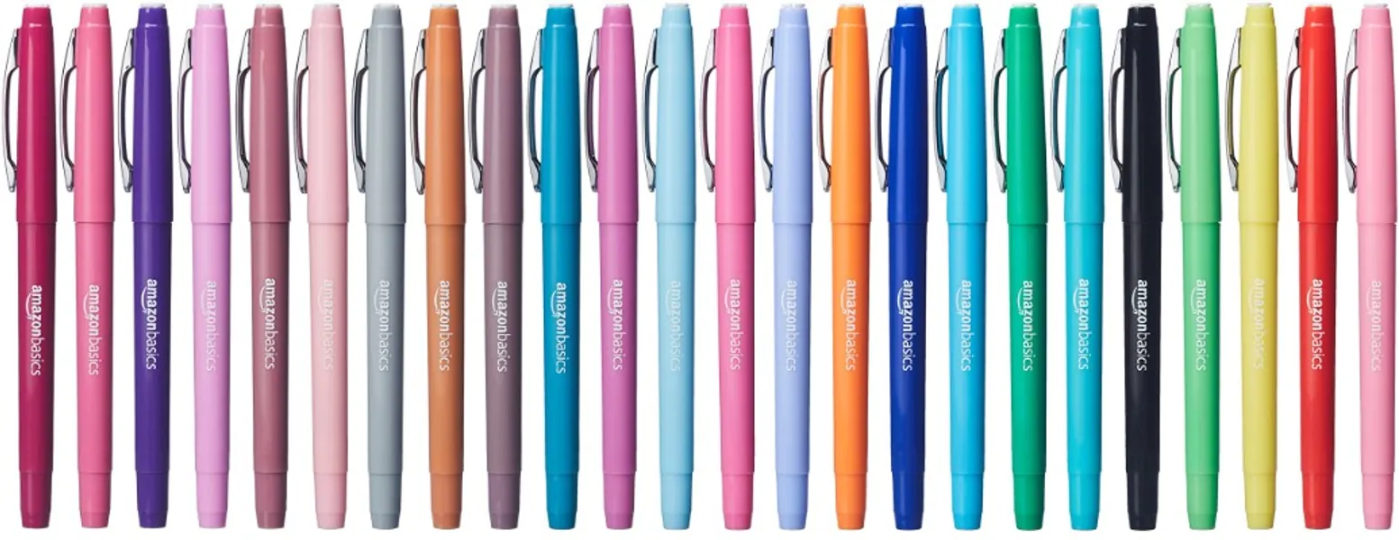 Pennarelli in colori assortiti Amazon Basics, confezione da 24