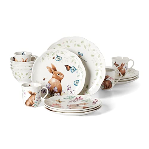 Lenox Butterfly Meadow Bunny 16-Piece Dinnerware Set