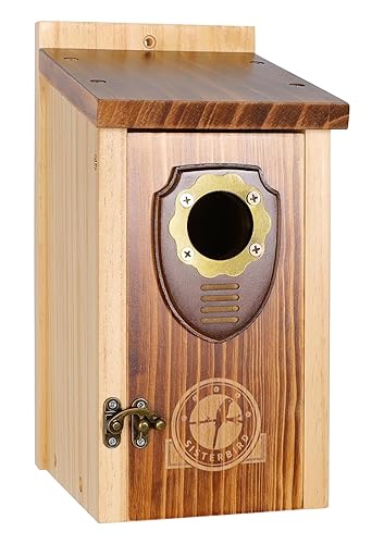 SISTERBIRD Bird Houses for Outside, Premium Wooden Bluebird Houses for Outside, Assembly Birdhouses for Outdoors, Weatherproof Bird House, Bluebird Finch Swallow Wren Chickadee