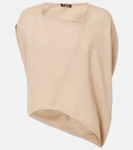 Loro Piana Gaia asymmetric linen crêpe top 