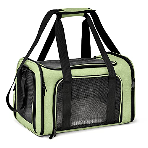Henkelion Large Cat Carriers Dog Carrier Pet Carrier for Large Cats Dogs Puppies up to 25Lbs, Big Dog Carrier Soft Sided, Collapsible Travel Puppy Carrier - Large - Green - 20.0"L x 13.0"W x 13.0"H - Green