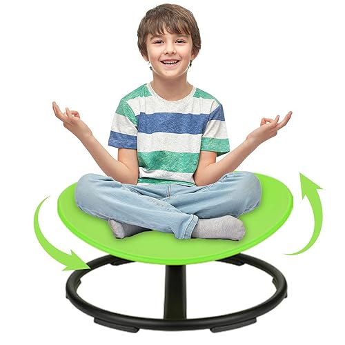 Winnrok Sensory Spinning Chair for Autistic Kids, Toddler Swivel Chair, Sit and Spin Toys for Easter Toddlers, Sensory Toys for Kids with ADHD Autism Children, Birthday Gifts for Kid Daughter Son - Green - Rebuild Security