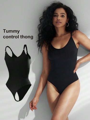 1 Stück nahtloser Formende Bodysuit für Damen mit Stringtanga, schlankmachendes Bodyshaperpiece zur Taillenformung und Bauchkontrolle, Jumpsuit Shapewear Taillengürtel Former
