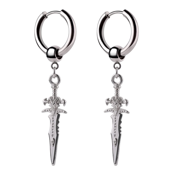 Yolev Drop Dangle Kleine Hoop Oorbellen, Roestvrij Staal Gegraveerde Dieren Kruis Bedels Bungelende Hoepel Hypoallergeen Vintage Scharnierende Hoop Huggie Oorbellen voor Vrouwen Meisjes Mannen, Roestvrij staal, Geen edelsteen