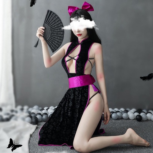 Chinese Cheongsam Irresistible Anime Cosplay - S / Purple