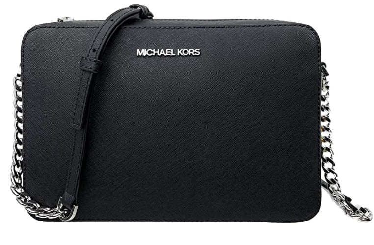 Michael Kors Women's Jet Set Item Lg Crossbody - Black/Silver
