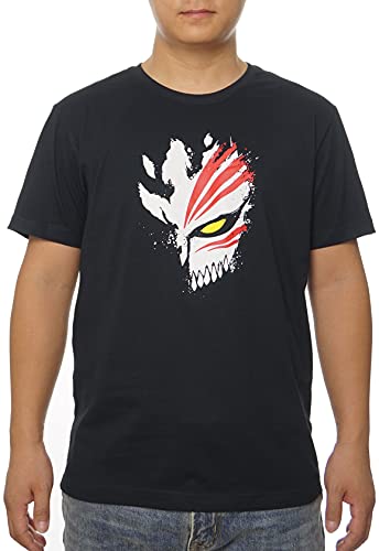 GMYG Bleach Japanese Anime Ichigo Kurosaki Hollow Face Mask Graphic Print Premium Short Sleeve Men/Women 100% Cotton T-Shirt - XXL - Black