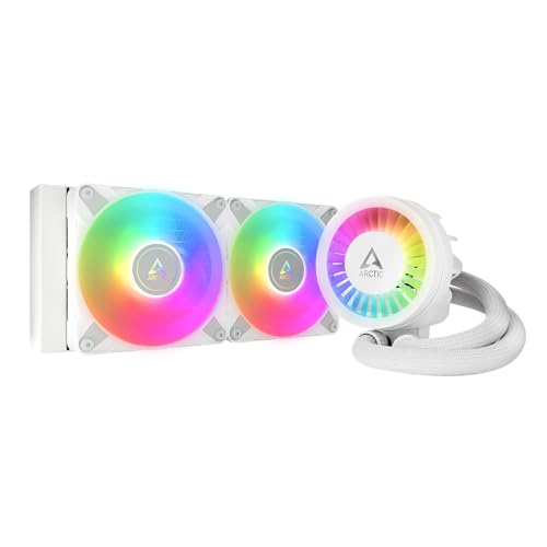 ARCTIC Liquid Freezer III 240 A-RGB - Water Cooling PC, All-in-One CPU AIO Water Cooler, Intel & AMD compatible, efficient PWM-controlled pump, fan: 200-1800 rpm, LGA1851/1700 Contact Frame - White - Liquid Freezer III 240 A-RGB, white