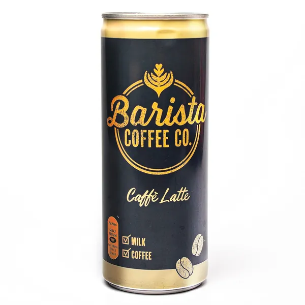 Barista Coffee Co. Caffe Latte Iced Coffee Drink Tin Can 250ml (Pack of 12)
