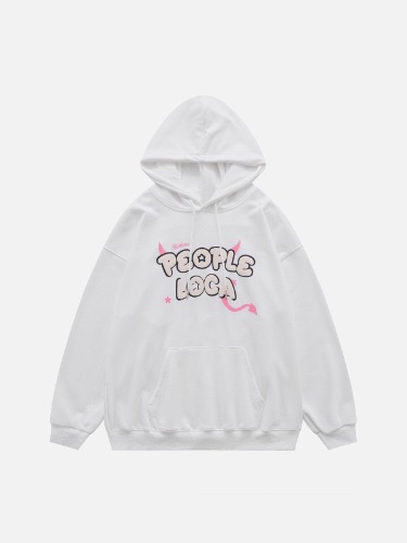 NEV Letter Demon Love Hoodie | White / L
