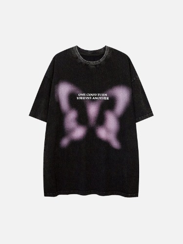 NEV Unreal Butterfly Washed Tee | Black / L