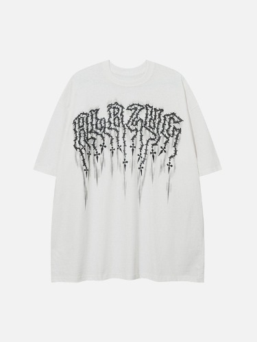 NEV Gradient Pattern Printing Tee | White / XL