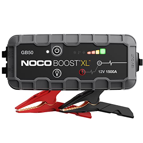 NOCO Boost XL GB50 1500A 12V UltraSafe Portable Lithium Car Jump Starter, Heavy-Duty Battery Booster Power Pack, Powerbank Charger, and Jump Leads for up to 7.0L Petrol and 4.5L Diesel Engines 