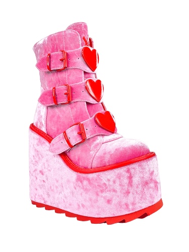 DUNE LO HEART - PINK VELVET/RED | 6