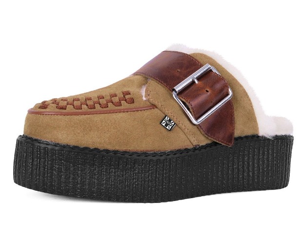 Brown Suede Wool Creeper Mule | US: Womens 6 / Brown / Suede