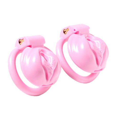 Pink Chastity Cage With 4 Rings | Big