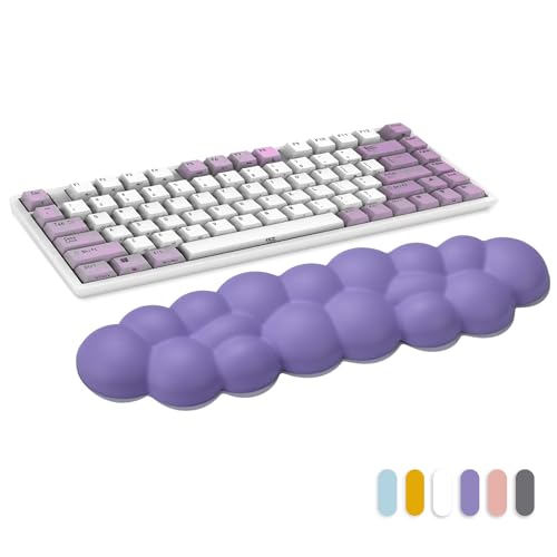 Xnanbol Cloud Wrist Rest for Computer Keyboard, PU Leather Cloud Palm Rest Keyboard, Cute Wrist Pad for Keyboard, Wrist Support for Keyboard, Desk Accessories Keyboard Arm Rests for Wrists (Purple) - Cloud Purple