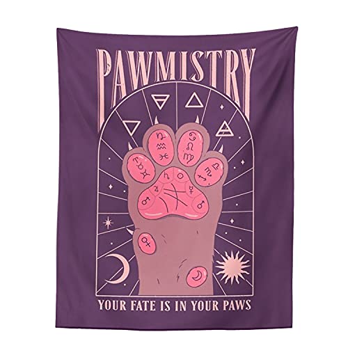 GGOOB Kawaii Tapestry Kawaii Wall Decor Pink Cat Paw Tapestry Kawaii Room Decor Pink Kawaii Room Decor Kawaii Bedroom Decor (Purple) - Purple