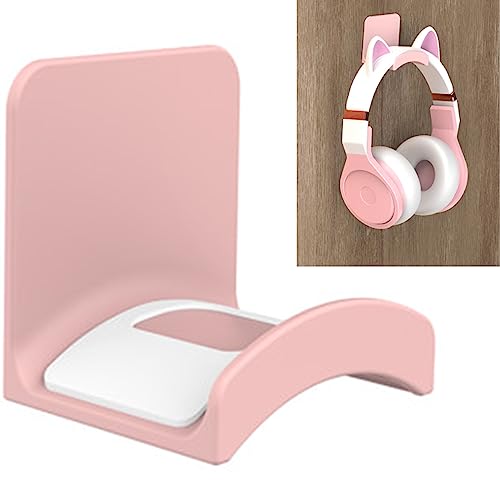 SOKUSIN Headphone Stand Headset Holder - Adhesive Gaming Earphones Hanger, Universal Desk Wall Mount Hook for All Headphone/Controller, Compatible with Beats, AirPods Max,Sony, JBL (Pink) - Pink