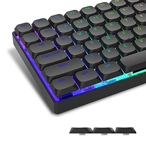 XVX Low Profile Keycaps, Shine Through Keycaps, Custom Keyboard Keycaps, Keycaps 75 Percent Full Size Keycaps for 60% 65% 75% 80% 100% Cherry Gateron MX Switches Mechanical Keyboard, Black Backlight - Black