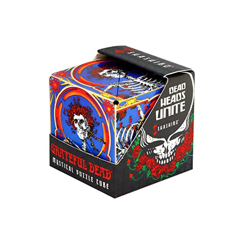 SHASHIBO Shape Shifting Box - Award-Winning, Patented Fidget Cube w/ 36 Rare Earth Magnets - Transforms Into Over 70 Shapes, Download Fun in Motion Toys Mobile App (The Grateful Dead-Skull & Roses) - Grateful Dead - Skull & Roses - 1