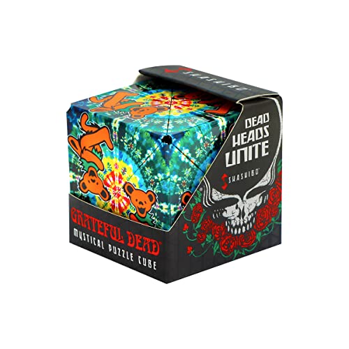 SHASHIBO Shape Shifting Box - Award-Winning, Patented Fidget Cube w/ 36 Rare Earth Magnets - Transforms Into Over 70 Shapes, Download Fun in Motion Toys Mobile App (The Grateful Dead-Skull & Roses) - Grateful Dead - Haight Ashbury 1