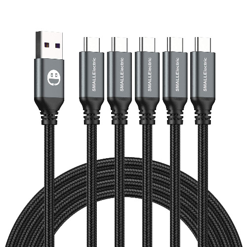 USB Type-C Cable 5pack 6ft Fast Charging 3A Quick Charger Cord, Type C to A Cable 6 Foot Compatible Samsung Galaxy S10 S9 S8 Plus, Braided Fast Charging Cable for Note 10 9 8, LG V50 V40 G8 G7(Grey) - 6foot Grey 5